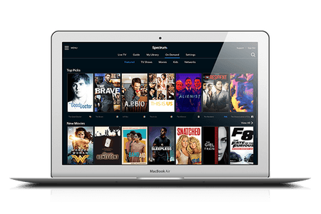 A Laptop showing Spectrum.tv content