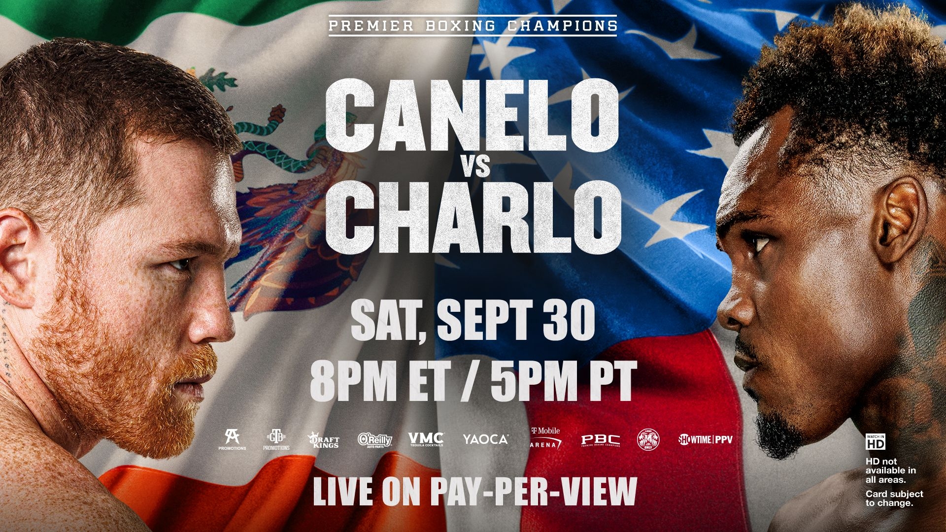 Canelo Alvarez versus Jermell Charlo, live Saturday, September 30, on Pay-Per-View with Spectrum TV.